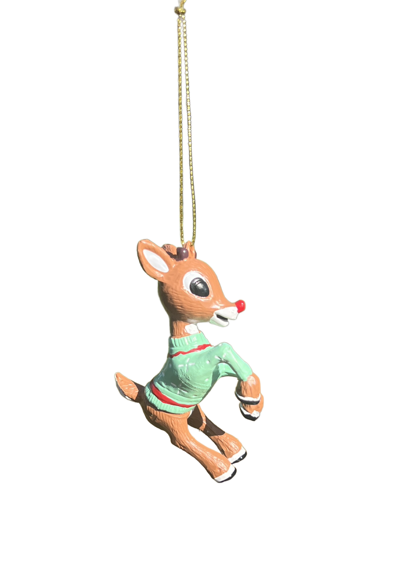 Kurt Adler Rudolph the Red-Nosed Reindeer 3.5"Christmas  Ornament with Green Sweater RU1222