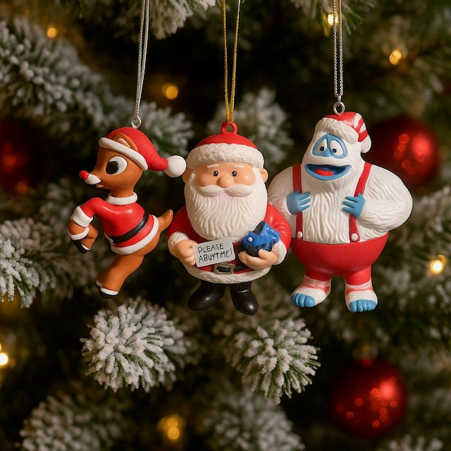 Kurt Adler Rudolph Santa & Bumble Ornament (Sold Separately)