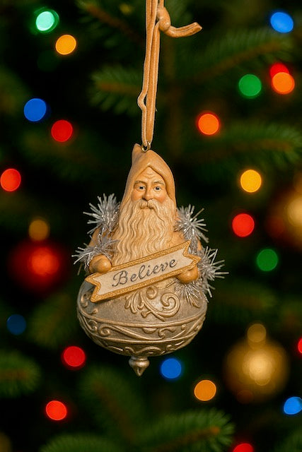 Melrose Vintage Style Snowman Wish / Santa Believe Christmas Ornament 4.5:   91615