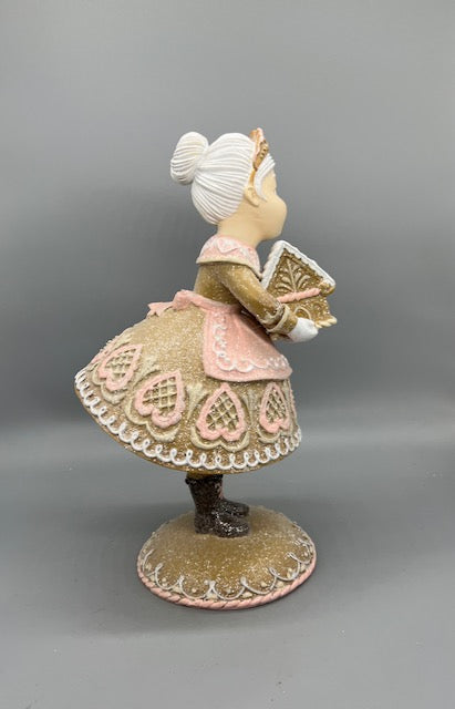 December Diamonds 12" Mrs. Claus Holding Gingerbread House Figurine