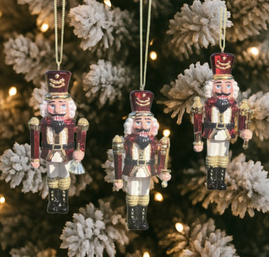 Kurt Adler Nutcracker Soldier Christmas Ornament – Red and Gold – Sold Separately D4706