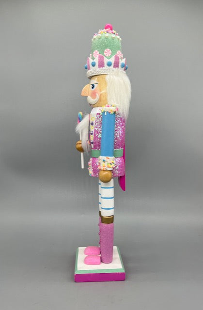Kurt Adler 15-Inch Candy Land Nutcracker with Lollipop, Candy Crown, and Pink Boots
