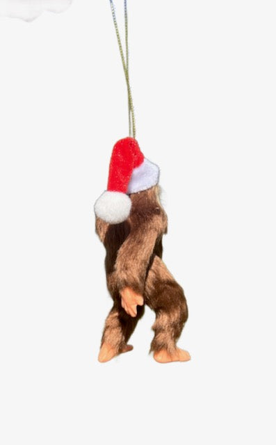 Kurt Adler Bigfoot Sasquatch Christmas Ornament with Santa Hat 5.5"