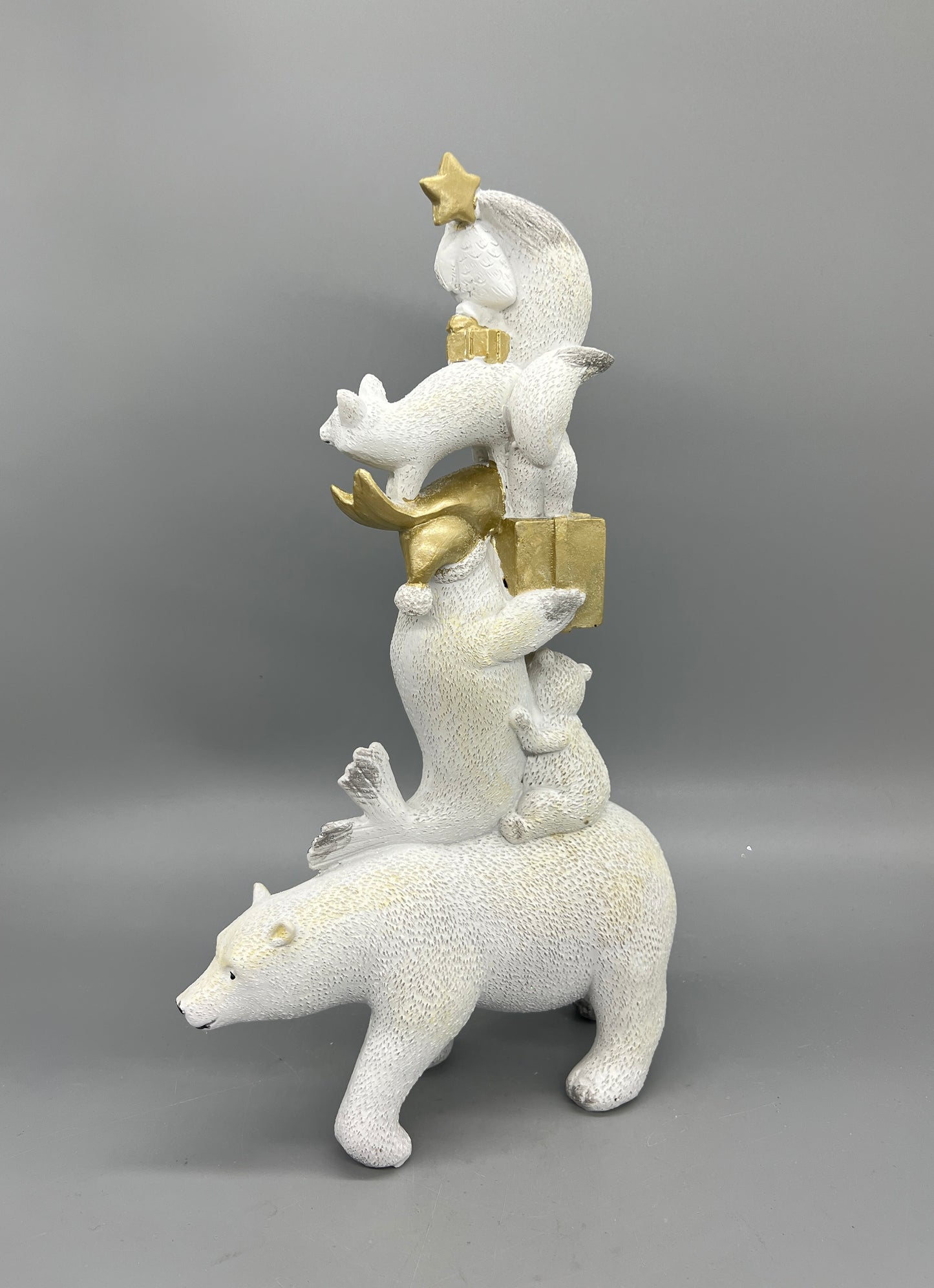 Polar Bear and Arctic Animals Stacked with Gifts Christmas 13" Figurine 94663