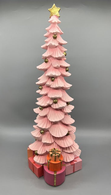 December Diamonds Pink Tree with Gifts 20"