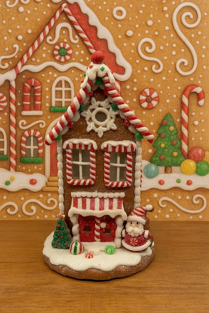 Kurt Adler 8.5" Battery Operated Gingerbread House Ornaments – Lighted Christmas Decor (Sold Separately) GBJ0037