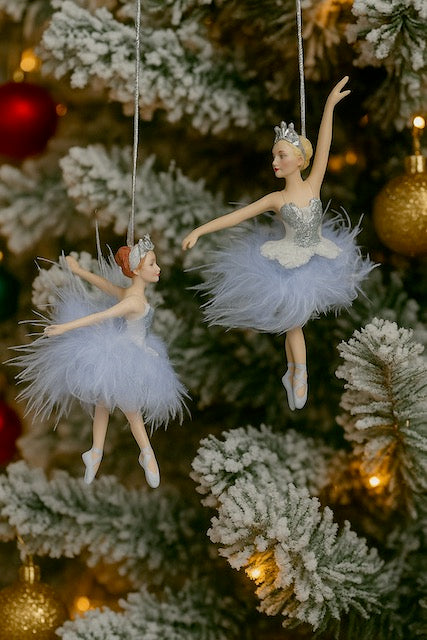 Kurt Adler 5.25" Ballerina Christmas Ornaments – Feather Tutu Dancer Holiday Decor (Sold Separately)