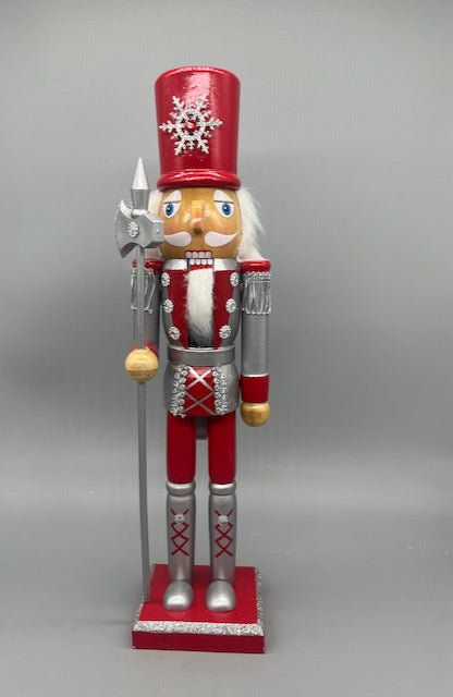 Kurt Adler 15" Red And Silver Nutcracker