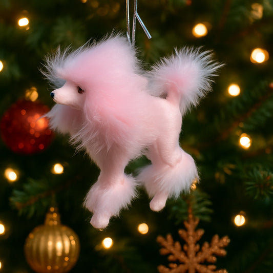 Kurt Adler 5" Fluffy Pink Poodle Christmas Ornament – Vintage Style Dog Decor