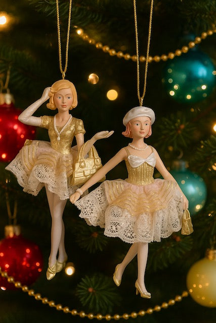 Kurt Adler Platnium and White Modern Shopping Girl 6" Christmas Ornament