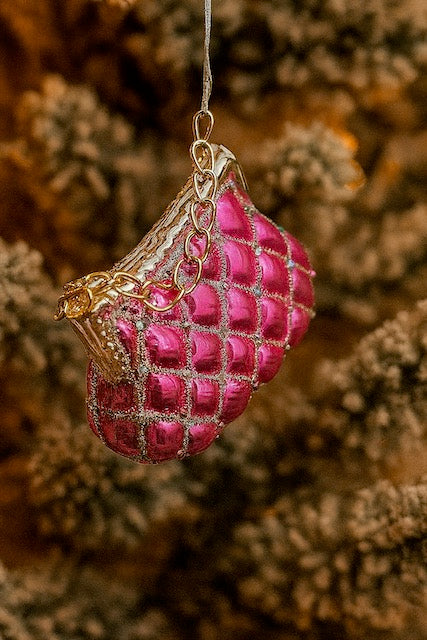 Kurt Adler 4.5" Glass Purse Ornaments – Pink and Silver Handbag Design (Sold Separately) T3693