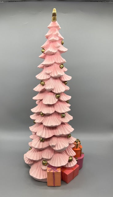 December Diamonds Pink Tree with Gifts 20"