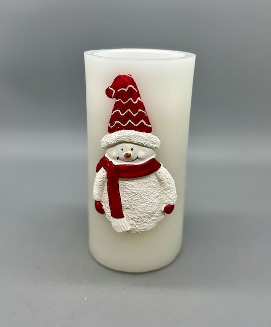 Snowman Water Fountain Candle – Lighted Christmas Tabletop LED Decoration