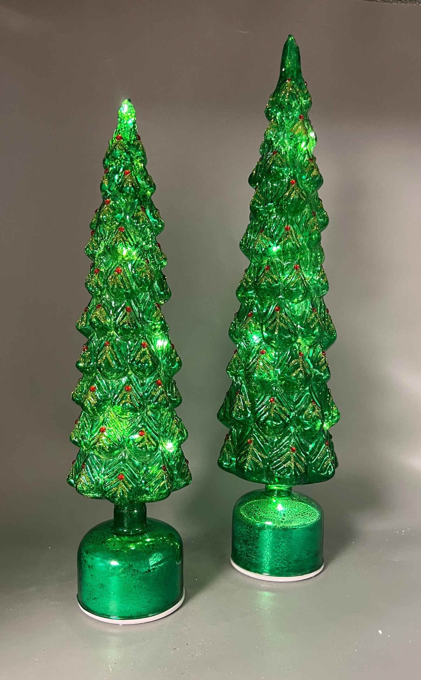 LED Rotating Green Christmas Tree – 19" or 16" Holiday Decoration, Sold Separately, 3 AA Batteries Not Included