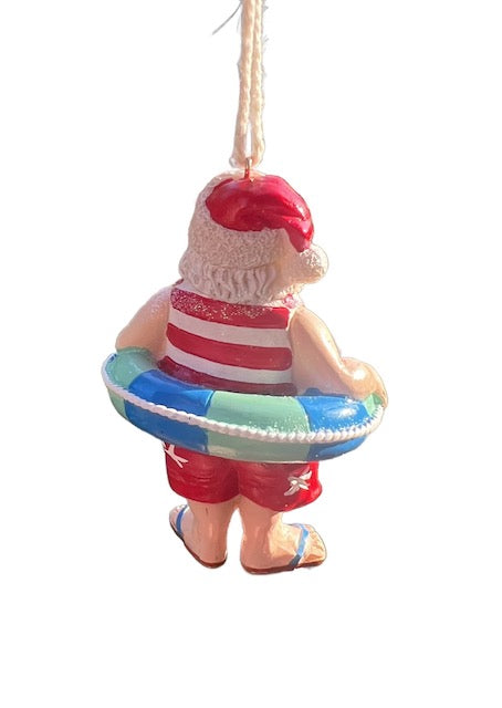 Kurt Adler Resin Beach  Santa With Tube