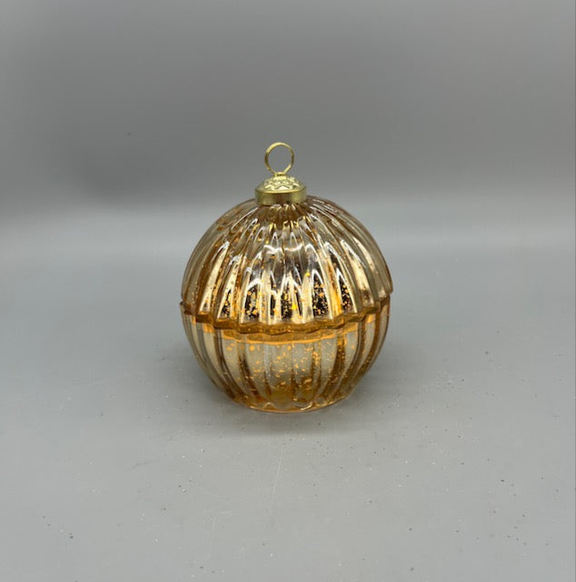 Gold Mercury Glass Ornament Candle with Lid – Holiday and Home Decor