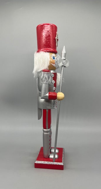 Kurt Adler 15" Red And Silver Nutcracker