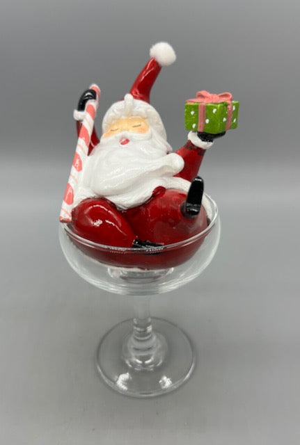 December Diamonds Retro Santa Claus in Martini Glass