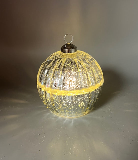 Silver Mercury Glass Ornament Candle with Lid – Holiday and Home Decor