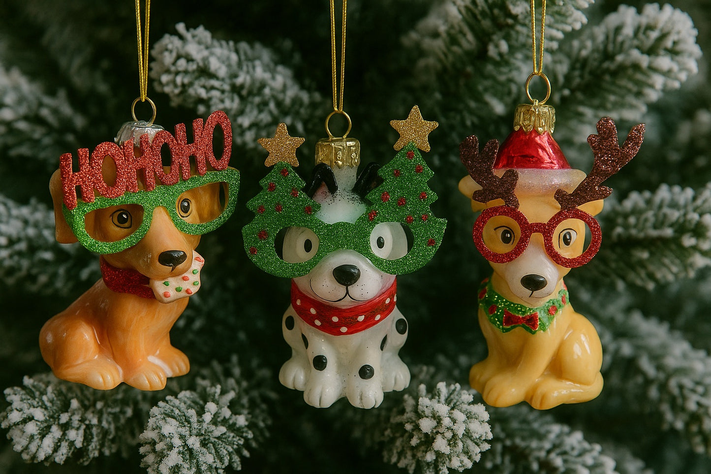 Kurt Adler Noble Gems Christmas Dog Ornament with Sunglasses – 4" Glass Holiday Decor (Sold Separately)