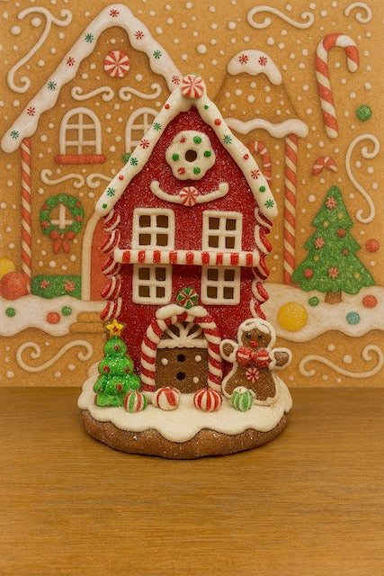 Kurt Adler 8.5" Battery Operated Gingerbread House Ornaments – Lighted Christmas Decor (Sold Separately) GBJ0037