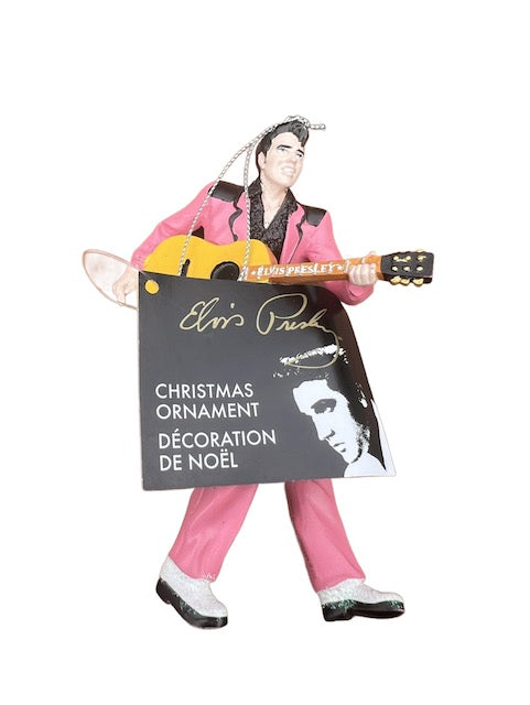 Kurt Adler 5" Elvis Presley Ornament – Pink Suit with Guitar Christmas Tree Decoration
