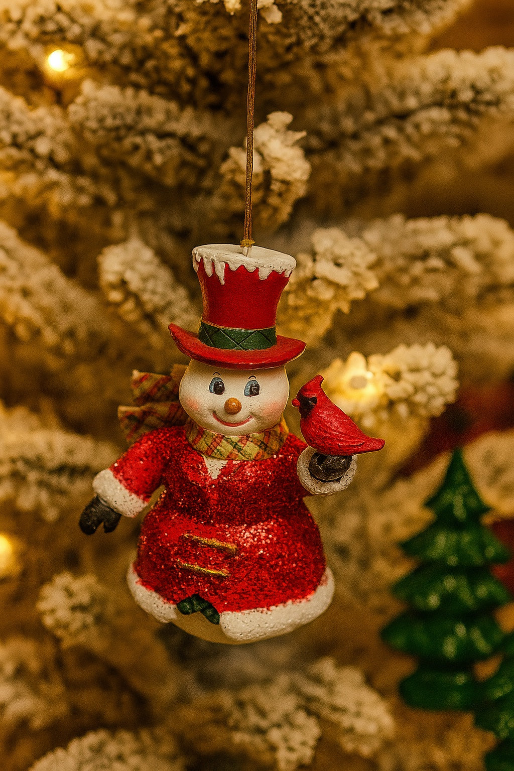 Kurt Adler 3.75" Red And Plaid Snowman Sold Separately