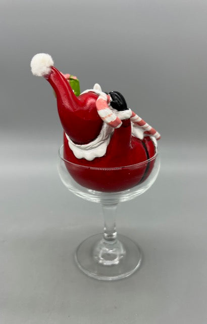 December Diamonds Retro Santa Claus in Martini Glass