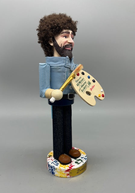 Kurt Adler 10-Inch Bob Ross with Palette Nutcracker