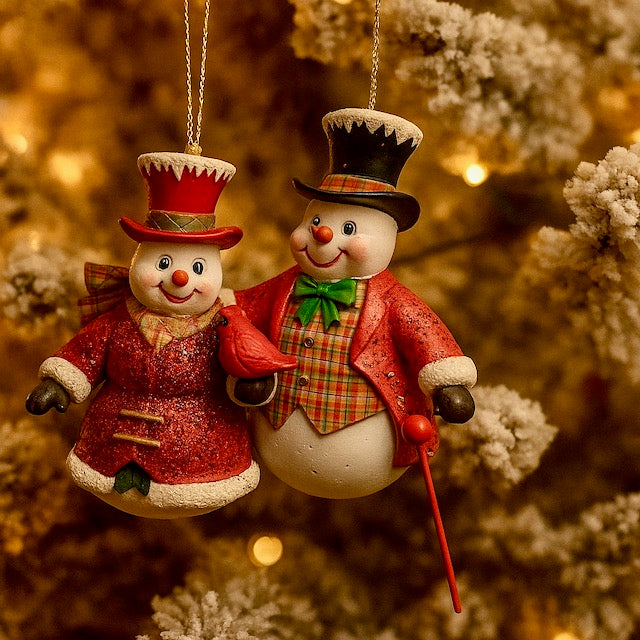Kurt Adler 3.75" Red And Plaid Snowman Sold Separately