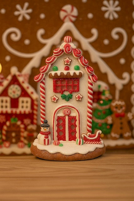 Kurt Adler 8.5" Battery Operated Gingerbread House Ornaments – Lighted Christmas Decor (Sold Separately) GBJ0037