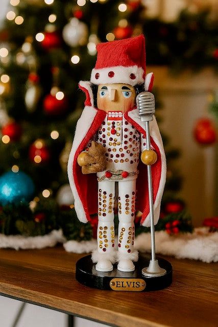 Kurt Adler 10 Inch Elvis in White Suit Nutcracker
