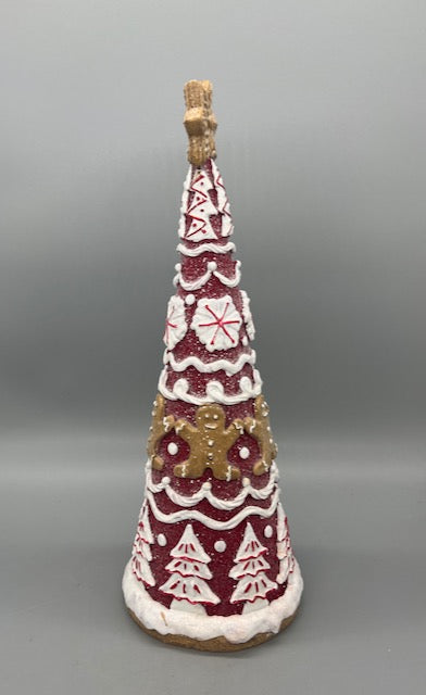 12” Red Gingerbread Tree