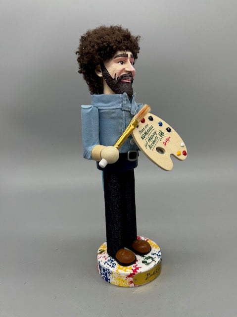 Kurt Adler 10-Inch Bob Ross with Palette Nutcracker