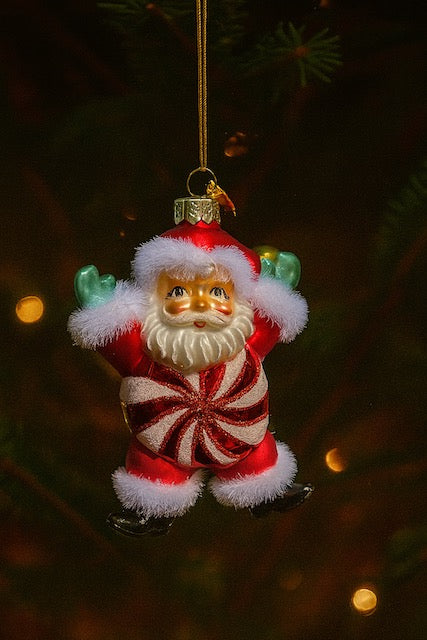 Kurt Adler Noble Gems 5" Peppermint Candy Ornaments – Santa, Gingerbread, Snowman (Sold Separately)