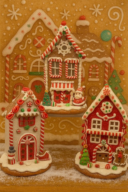 Kurt Adler 8.5" Battery Operated Gingerbread House Ornaments – Lighted Christmas Decor (Sold Separately) GBJ0037