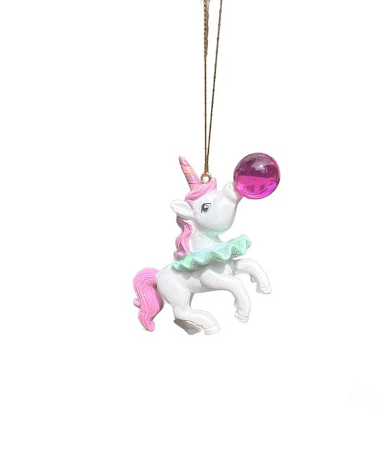 Whimsical Characters Blowing Bubbles Christmas Ornament Mermaid Unicorn Dolphin