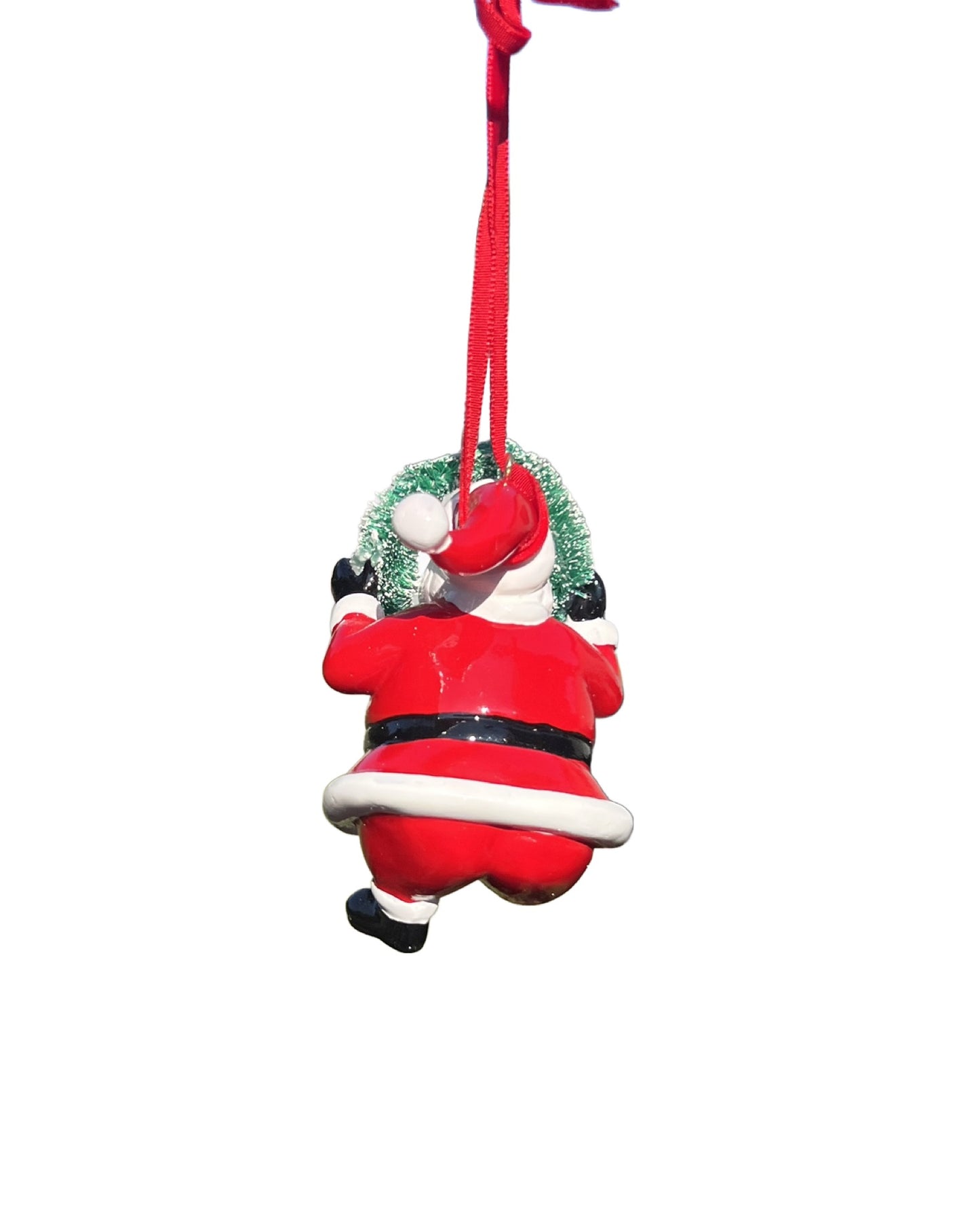 Santa Claus Holding A Wreath Ornament 7444