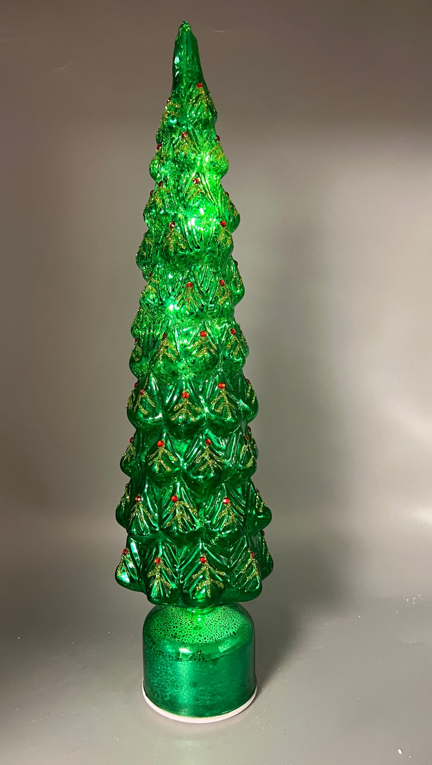 LED Rotating Green Christmas Tree – 19" or 16" Holiday Decoration, Sold Separately, 3 AA Batteries Not Included