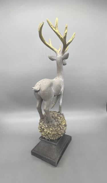Deer On Orb 14" Gold Accents By Melrose International