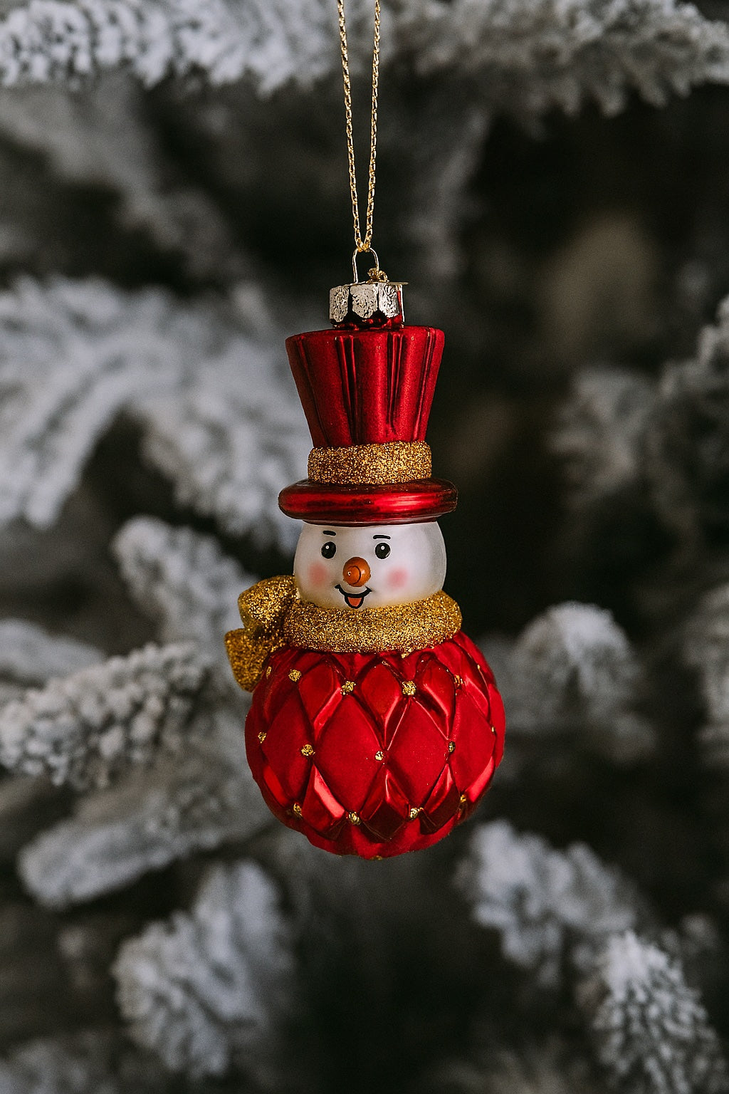 Kurt Adler Glass Snowman Nutcracker Santa Christmas Ornament