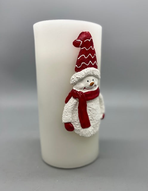 Snowman Water Fountain Candle – Lighted Christmas Tabletop LED Decoration