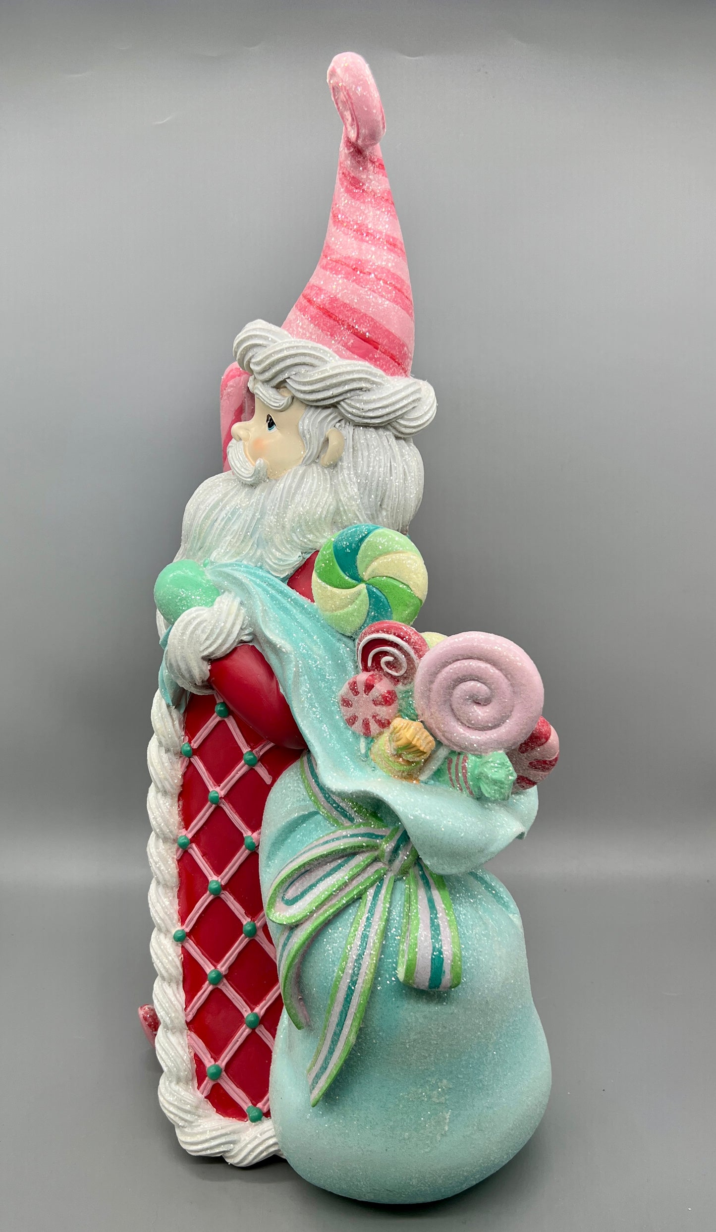 20.5" Holiday Candy Santa Figurine – Pastel Christmas Decoration By December Diamonds