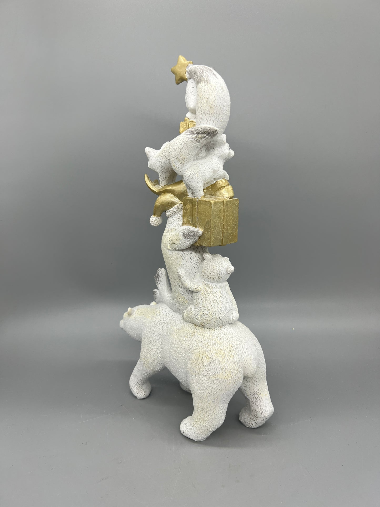 Polar Bear and Arctic Animals Stacked with Gifts Christmas 13" Figurine 94663