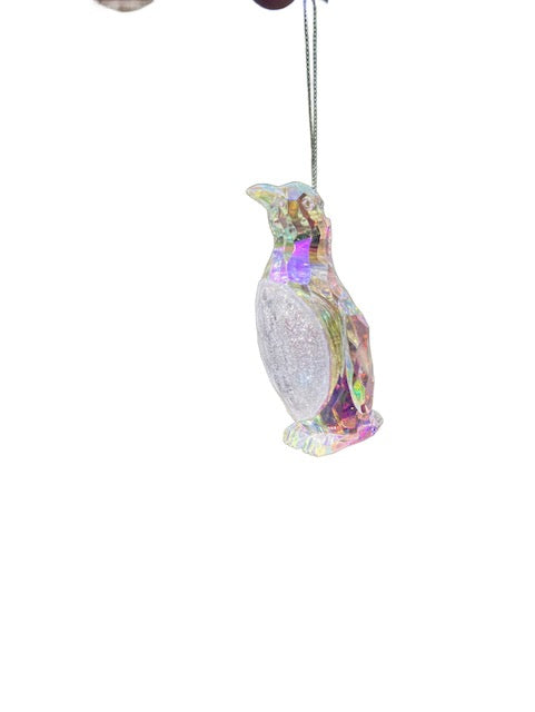 Kurt Adler Iridescent Penguin Ornament – 4" Acrylic Crystal Finish T3496