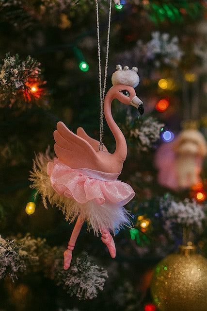 Kurt Adler Flamingo Ballerina Christmas Ornament E0480