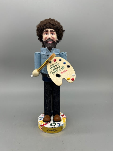 Kurt Adler 10-Inch Bob Ross with Palette Nutcracker