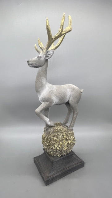 Deer On Orb 14" Gold Accents By Melrose International