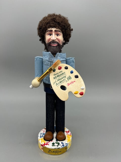 Kurt Adler 10-Inch Bob Ross with Palette Nutcracker
