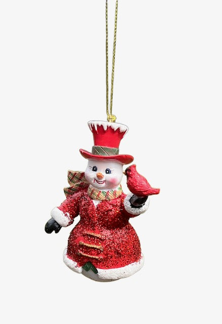 Kurt Adler 3.75" Red And Plaid Snowman Sold Separately